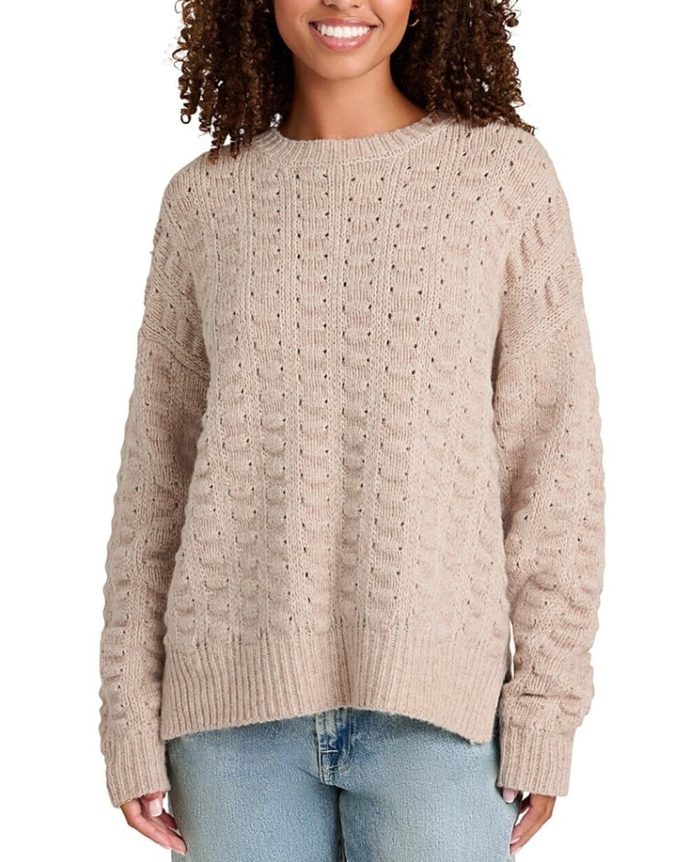 Splendid Women Brown Wool Blend Knit Candace Casual Crewneck Sweater Size S